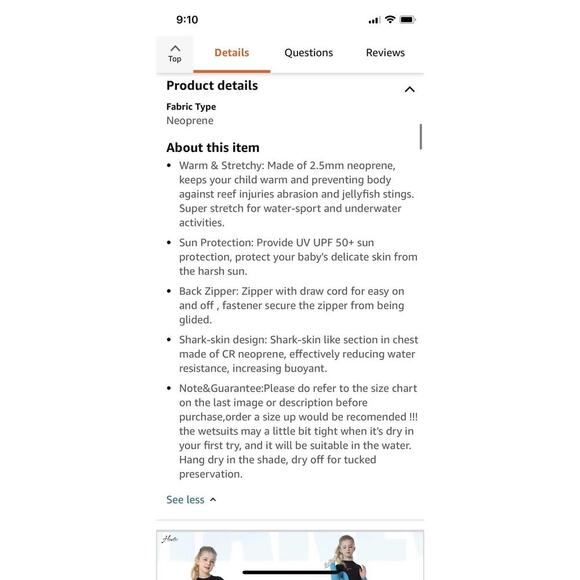 Wetsuit DIVE & SAIL Girls Kids 2.5mm Long Sleeve Thermal Swimsuit UV Protect XXL - Picture 7 of 7